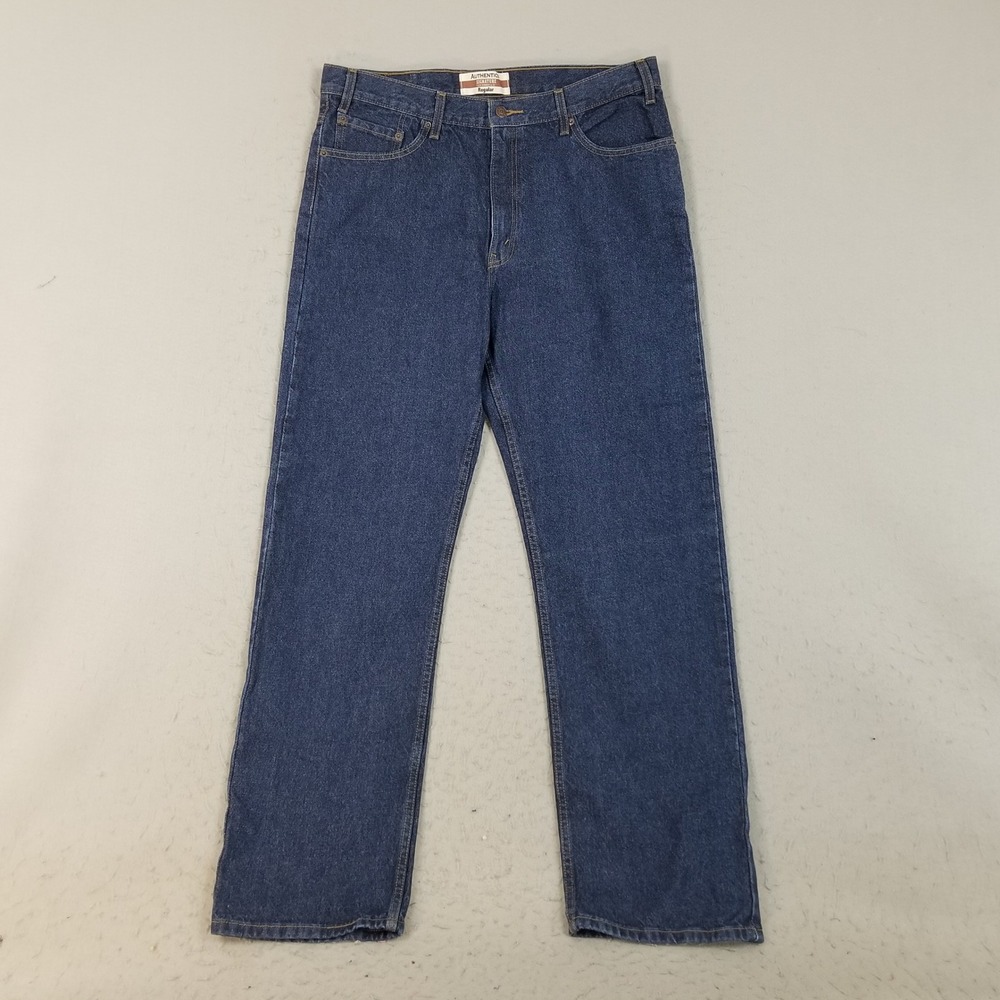 Signature Levis Strauss Men 38x34 Blue Regular Fit Jeans Straight Leg 100 Cotton